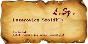 Lazarovics Szolón névjegykártya
